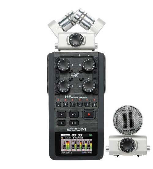 Zoom H6 6-Input / 6-Track Portable Handy Recorder with Interchangeable Mic Capsules